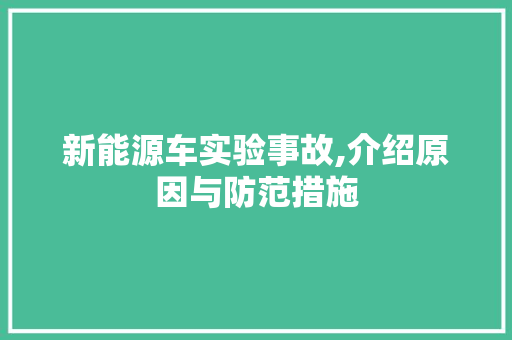 新能源车实验事故,介绍原因与防范措施