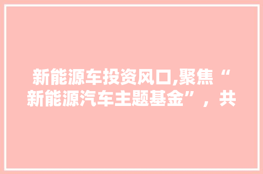 新能源车投资风口,聚焦“新能源汽车主题基金”，共创绿色未来