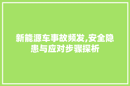 新能源车事故频发,安全隐患与应对步骤探析