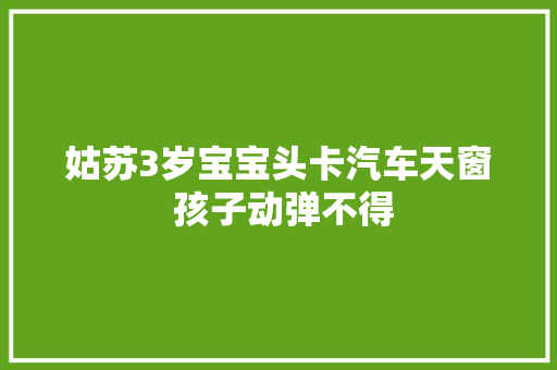 姑苏3岁宝宝头卡汽车天窗 孩子动弹不得