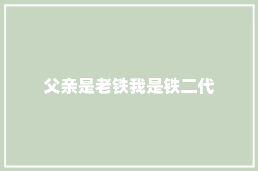 父亲是老铁我是铁二代