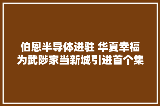 伯恩半导体进驻 华夏幸福为武陟家当新城引进首个集成电路领军企业