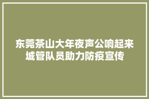 东莞茶山大年夜声公响起来城管队员助力防疫宣传