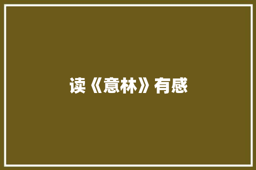 读《意林》有感