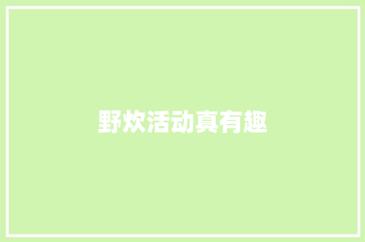 野炊活动真有趣