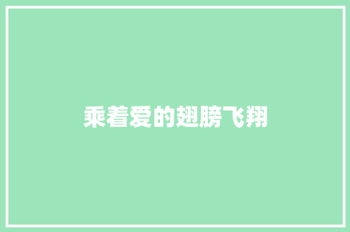 乘着爱的翅膀飞翔