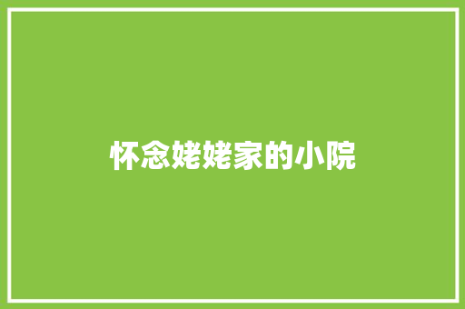 怀念姥姥家的小院