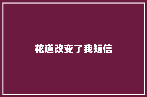 花道改变了我短信