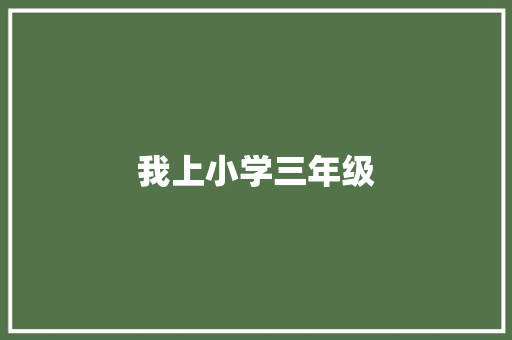 我上小学三年级