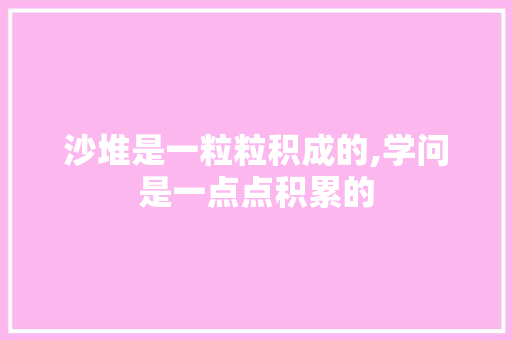 沙堆是一粒粒积成的,学问是一点点积累的