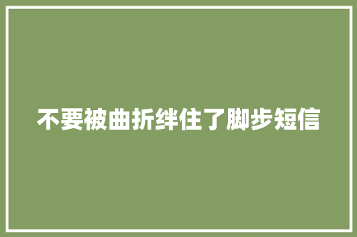 不要被曲折绊住了脚步短信