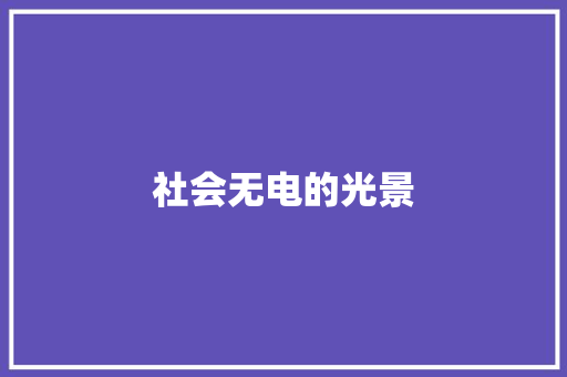 社会无电的光景