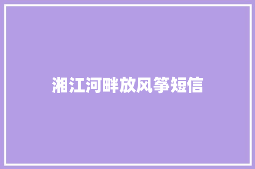 湘江河畔放风筝短信
