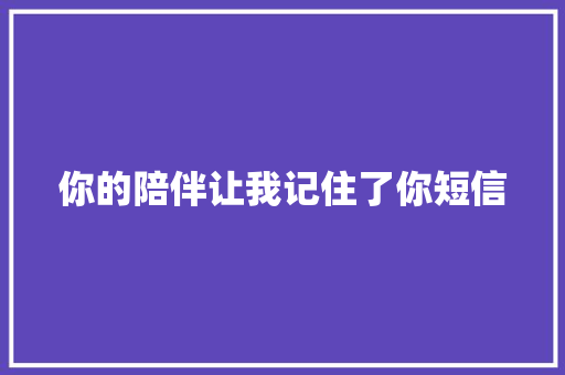 你的陪伴让我记住了你短信