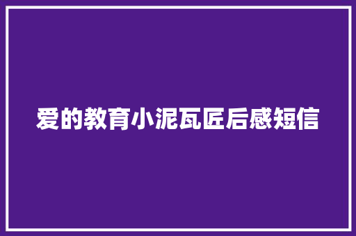 爱的教育小泥瓦匠后感短信