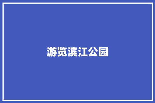游览滨江公园