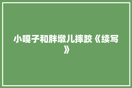小嘎子和胖墩儿摔跤《续写》