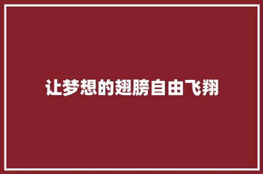 让梦想的翅膀自由飞翔