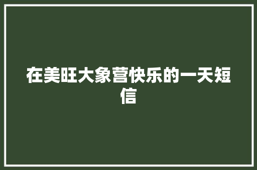 在美旺大象营快乐的一天短信