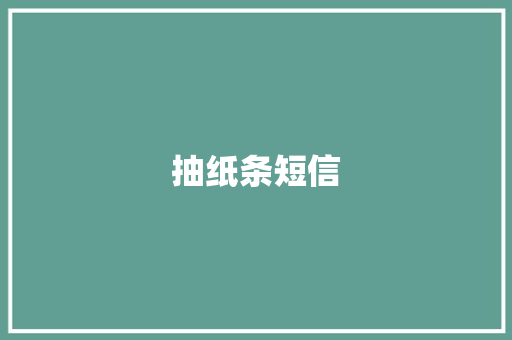 抽纸条短信