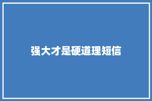 强大才是硬道理短信