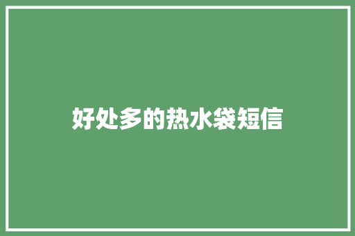 好处多的热水袋短信