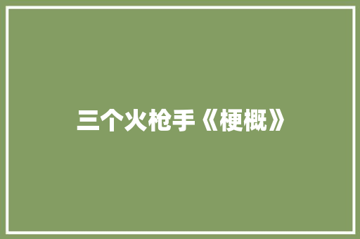三个火枪手《梗概》 知识百科