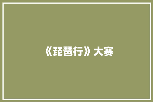 《琵琶行》大赛