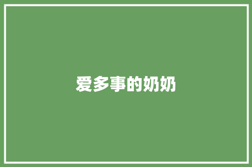 爱多事的奶奶
