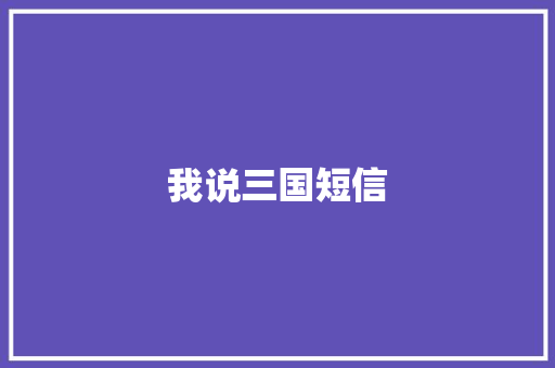我说三国短信