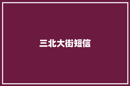 三北大街短信