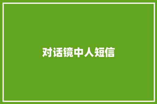 对话镜中人短信