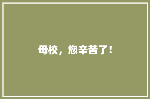 母校，您辛苦了！