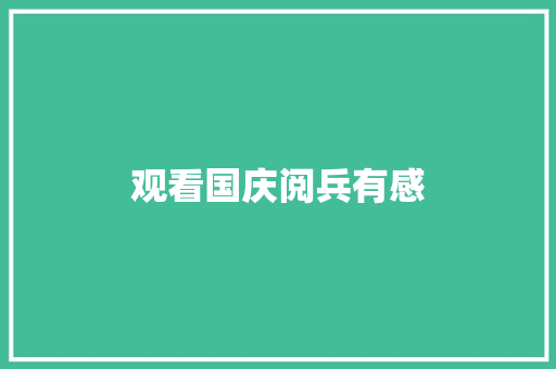 观看国庆阅兵有感