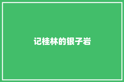 记桂林的银子岩