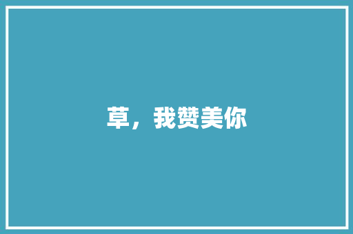 草，我赞美你