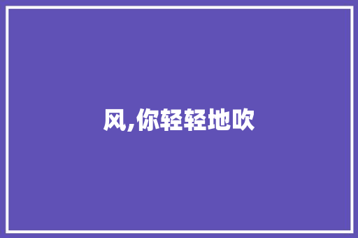 风,你轻轻地吹
