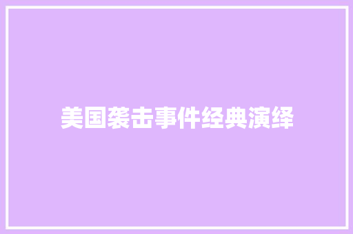 美国袭击事件经典演绎