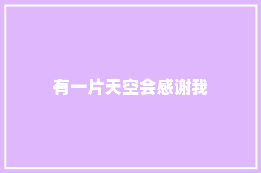 有一片天空会感谢我