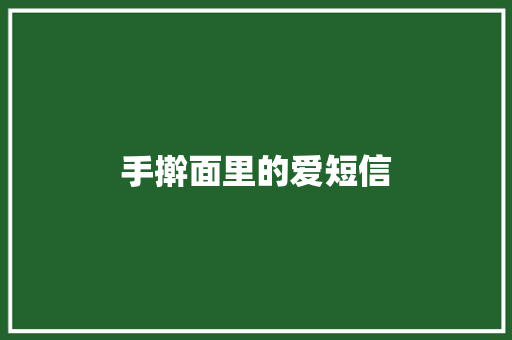 手擀面里的爱短信