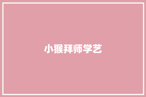 小猴拜师学艺