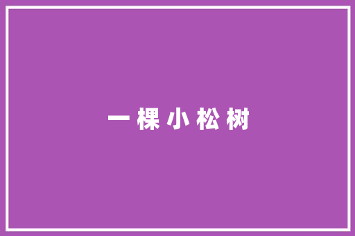 一 棵 小 松 树