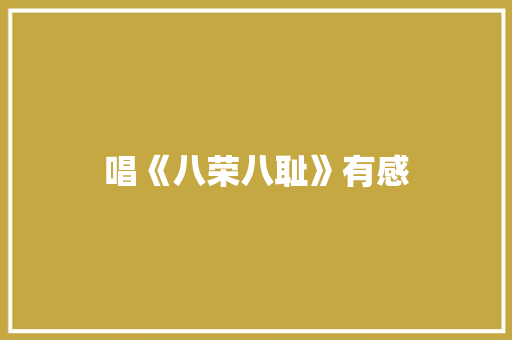唱《八荣八耻》有感 知识百科