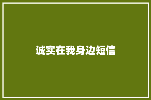 诚实在我身边短信