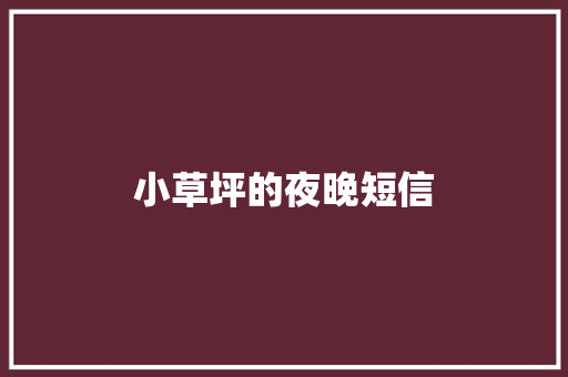 小草坪的夜晚短信