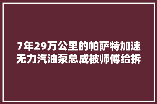 7年29万公里的帕萨特加速无力汽油泵总成被师傅给拆了下来