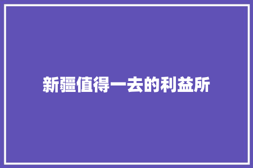 新疆值得一去的利益所