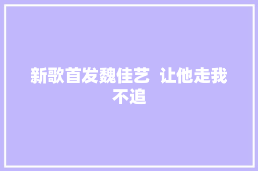 新歌首发魏佳艺  让他走我不追