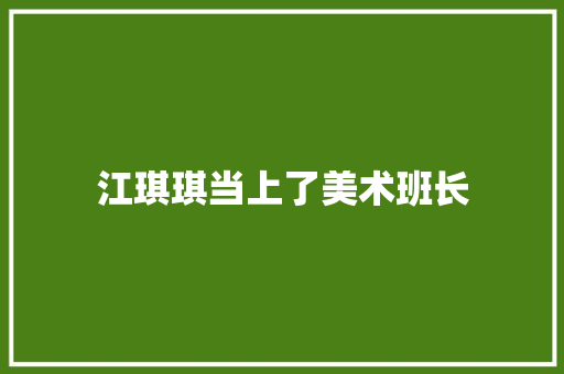 江琪琪当上了美术班长