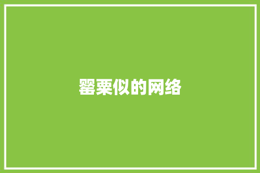 罂粟似的网络